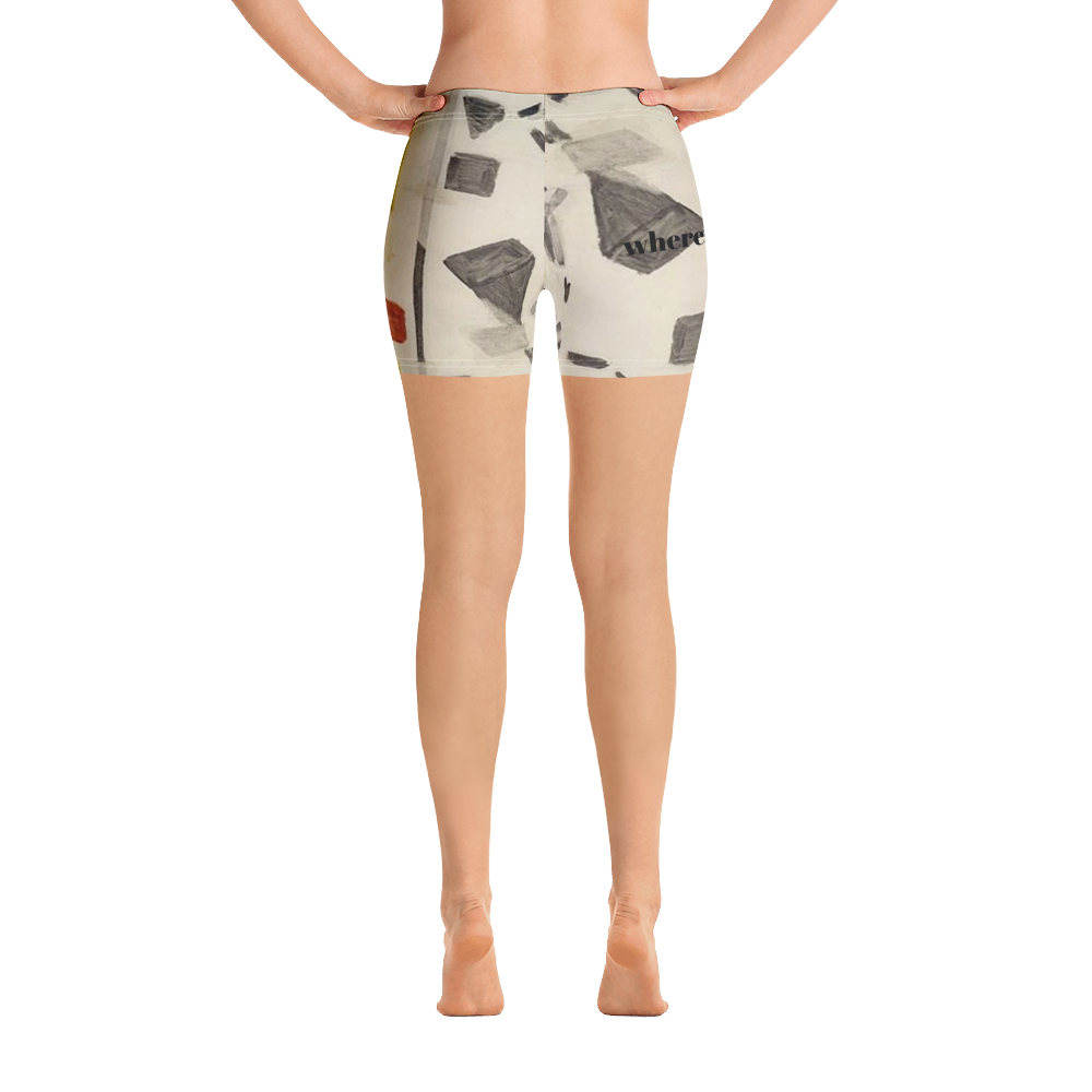 Women’s black and white gym shorts