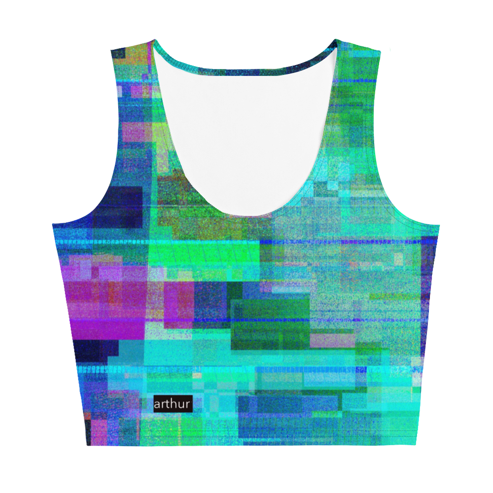 Purple aqua green multi colored crop top