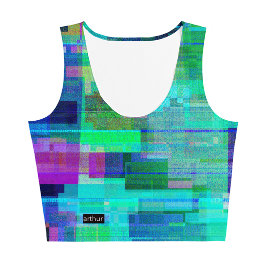 Purple aqua green multi colored crop top