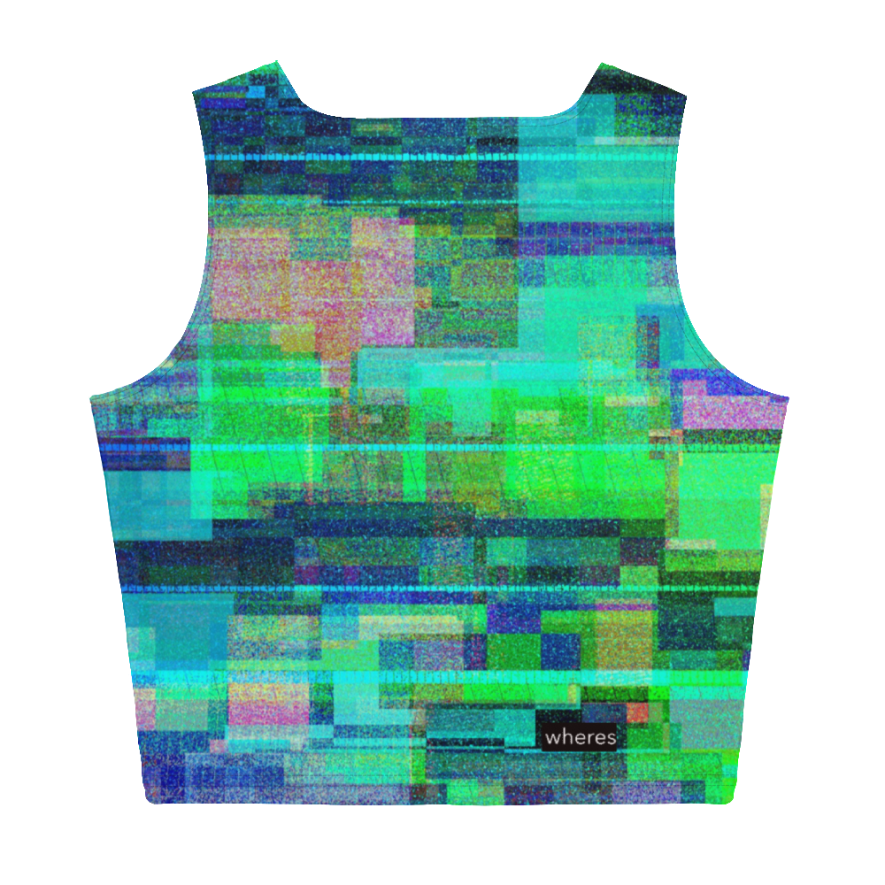 Women's athletic multicolored sleeveless crop top