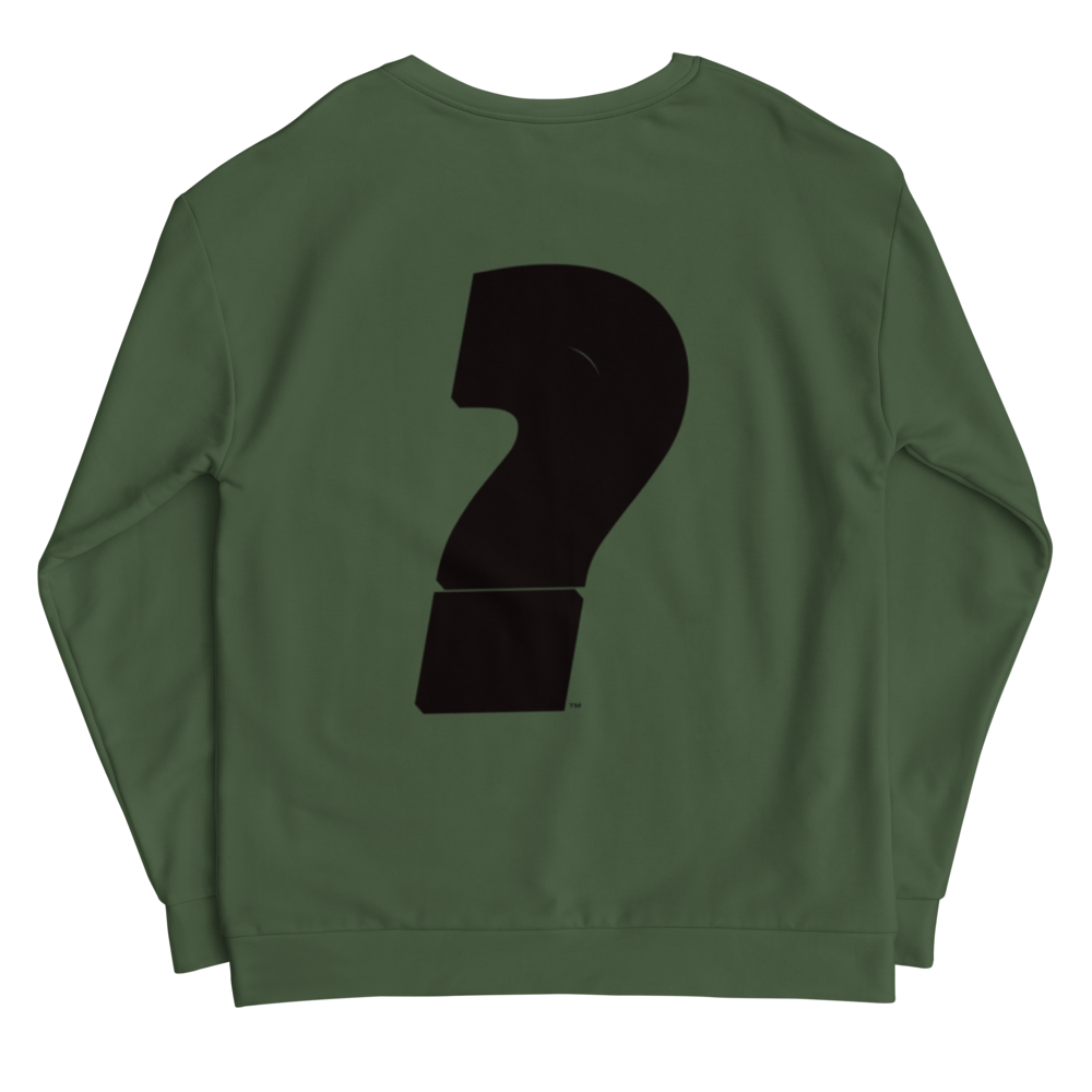 green wheresarthur sweatshirt with question mark logo made by arthur wright